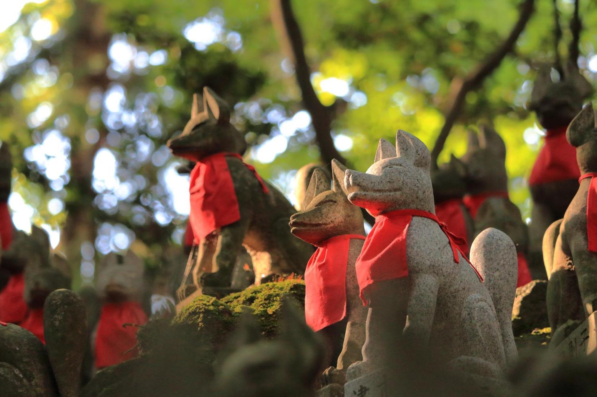 Hotel Associa Tojohaši Exteriér fotografie Kitsune statues at a shrine